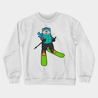 Cat as Skier with Ski Crewneck Sweatshirt